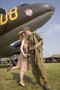 Reenactment of 1940s kiss of US soldier