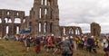 Reenactment of a battle between Vikings and Saxons Whitby in Northern England Royalty Free Stock Photo