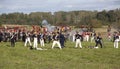 Reenactment of the Borodino battle between Russian and French armies in 1812 Royalty Free Stock Photo