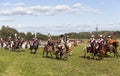 Reenactment of the Borodino battle between Russian and French armies in 1812 Royalty Free Stock Photo