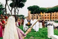 Reenactment of ceremony with Roman priestesses in the maximum circus of Rome in 2019