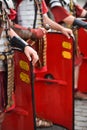 Reenactment with roman soldiers uniforms