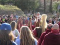 Reenactment of Julius Caesar`s funeral in the Roman Forum