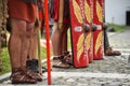 Reenactment with roman soldiers uniforms