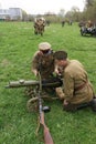 Reenactment of World War II events.