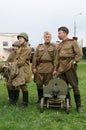 Reenactment of World War II events.