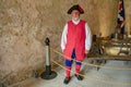 Reenactor dressed as a Spanish soldier of the seventeenth century in Florida`s Historic Coast.