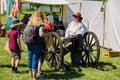 Reenactor Explain How a Cannon is Fired