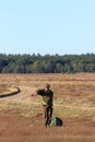 Para trooper saluting on the ginkelse heide Royalty Free Stock Photo