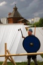 Reenactor shows his skills