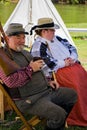 Reenactors at the Confederate Encampment Royalty Free Stock Photo