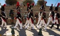 The reenactors dressed as Napoleonic soldiers, Ajaccio , Corsica