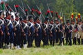 Reenactors dressed as Napoleonic war soldiers at Borodino