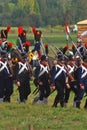 Reenactors dressed as Napoleonic war soldiers Royalty Free Stock Photo