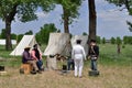 Reenactors pioneers, militia, soldiers, traders at Bent`s Old Fort