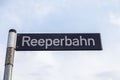 Reeperbahn sign in Hamburg Royalty Free Stock Photo