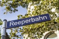 Reeperbahn street sign in Hamburg Royalty Free Stock Photo