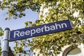 Reeperbahn street sign in Hamburg