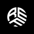 REF letter logo design on black background. REF creative initials letter logo concept. REF letter design