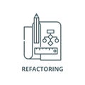 Refactoring vector line icon, linear concept, outline sign, symbol