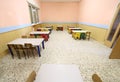 Refectory of a school for children with small chairs Royalty Free Stock Photo