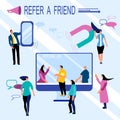 Refer a friend loyalty program, promotion method.Social media marketing strategy.