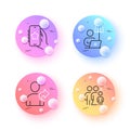 Refer friend, Sleep and Favorite app minimal line icons. For web application, printing. Vector