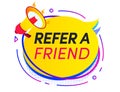 Refer a friend speech bubble for media post