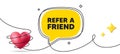 Refer a friend symbol. Referral program sign. Continuous line art banner. Vector Royalty Free Stock Photo