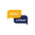 Refer friend vector flat icon. Referral recommend line design marketing logo