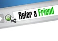 refer a friend web site sign concept