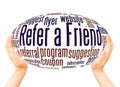 Refer a Friend word cloud hand sphere concept Royalty Free Stock Photo