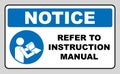 Refer to instruction manual booklet Royalty Free Stock Photo