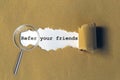 Refer your friends on brown paper Royalty Free Stock Photo