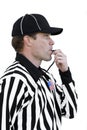 Referee Blowing the Whistle Royalty Free Stock Photo