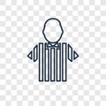 Referee concept vector linear icon isolated on transparent background, Referee concept transparency logo in outline style Royalty Free Stock Photo
