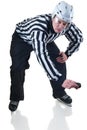 Referee on face off position Royalty Free Stock Photo