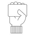 Referee hand holding card icon, outline style