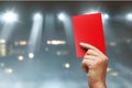 Referee hands showing red card Royalty Free Stock Photo