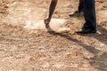 Referee on home plate baseball or softball field Royalty Free Stock Photo