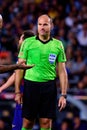 The referee Mateu Lahoz at the La Liga match between FC Barcelona and Sevilla FC Royalty Free Stock Photo