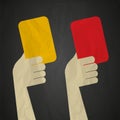 Referee red yellow cards Royalty Free Stock Photo