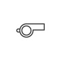 Referee sport whistle outline icon