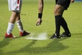 Referee use sprey at football match