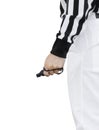 Referee with Whistle Royalty Free Stock Photo