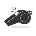 Referee whistle icon isolated flat design vector illustration Royalty Free Stock Photo