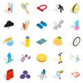 Refereeing icons set, isometric style