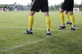 The referees go out on the field Royalty Free Stock Photo