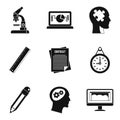 Reference condition icons set, simple style