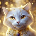 Very serious white cat Royalty Free Stock Photo